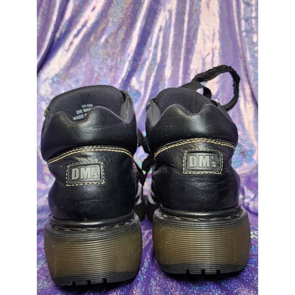 Rare Vtg Made in England Black Lace Up Classic Chunky Doc Dr Martens Sz 8 Mens - Picture 7 of 8